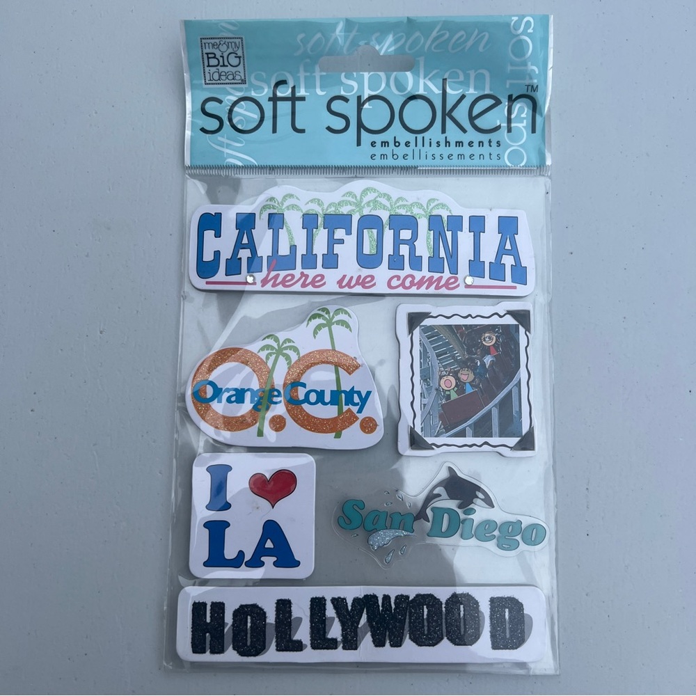 NWT Soft Spoken California Vacation Dimensional Sticker Set